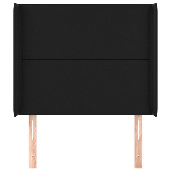 Kopfteil mit Ohren Schwarz 83x16x118/128 cm Kunstleder
