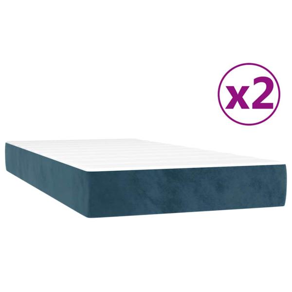 Boxspringbett mit Matratze Dunkelblau 200x200 cm Samt