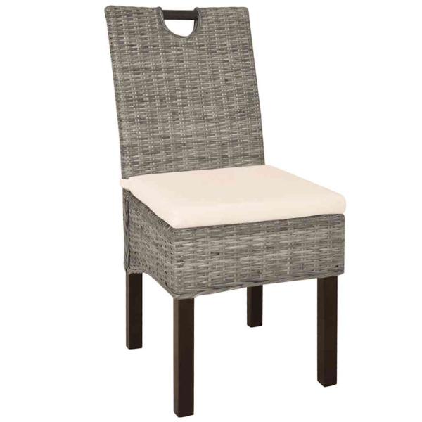 Esszimmerstühle 4 Stk. Kubu-Rattan Mangoholz
