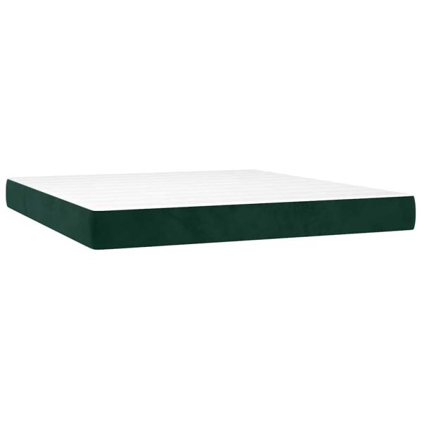 Boxspringbett mit Matratze Dunkelgrün 160x200 cm Samt