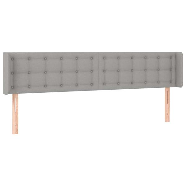 Kopfteil mit Ohren Hellgrau 183x16x78/88 cm Stoff