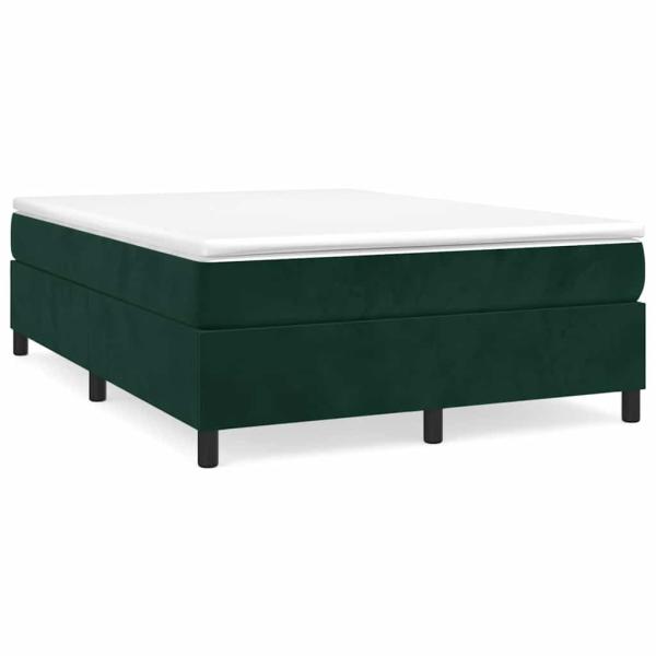 Boxspringbett mit Matratze Dunkelgrün 140x190 cm Samt