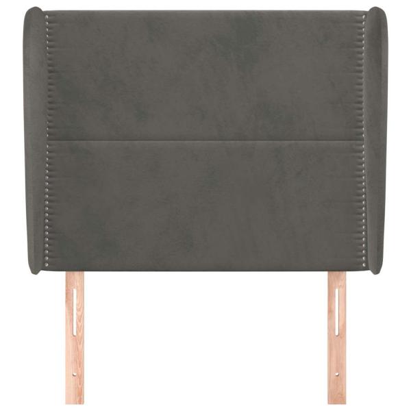 Kopfteil mit Ohren Dunkelgrau 103x23x118/128 cm Samt
