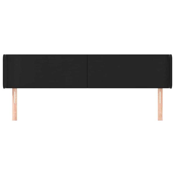 Kopfteil mit Ohren Schwarz 203x16x78/88 cm Kunstleder