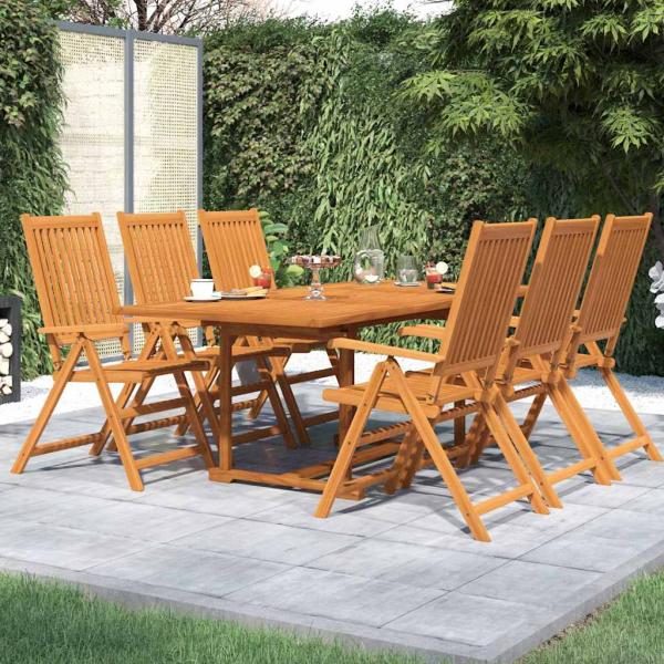 ARDEBO.de - 7-tlg. Garten-Essgruppe Massivholz Akazie 150-200 cm