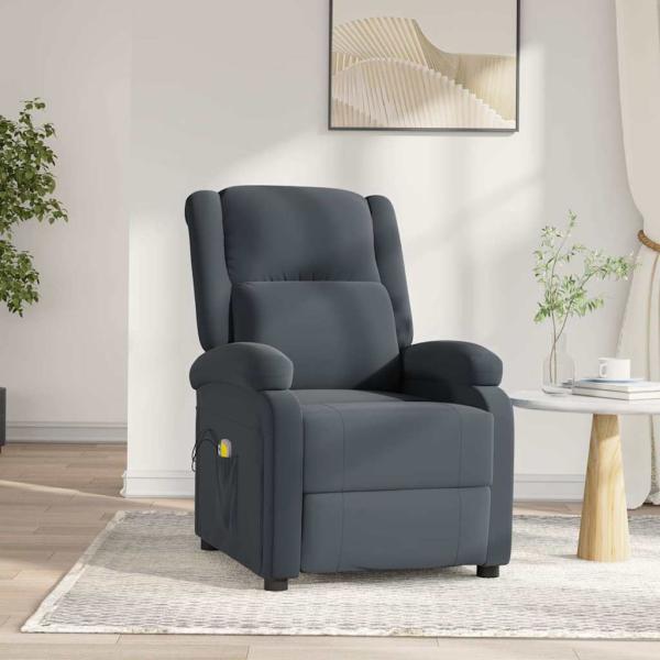 ARDEBO.de - Massagesessel Elektrisch Dunkelgrau Samt