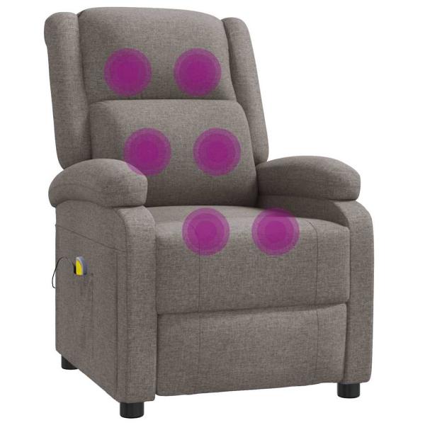 Ohrensessel mit Massagefunktion Taupe Stoff