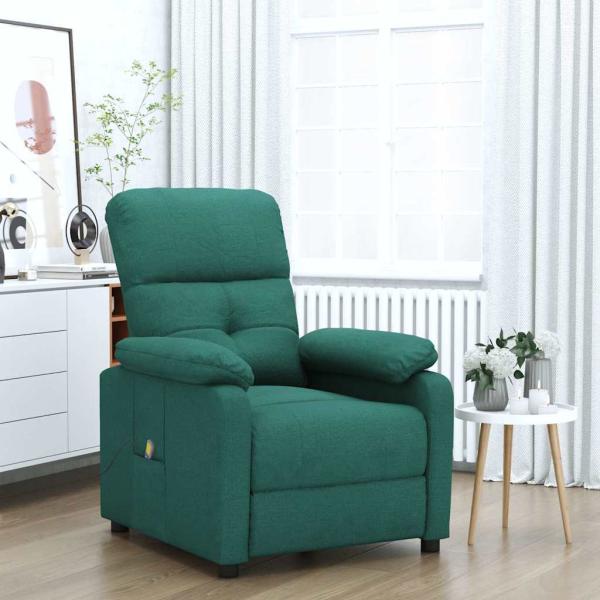 ARDEBO.de - Massagesessel Dunkelgrün Stoff
