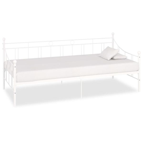 ARDEBO.de - Tagesbett-Rahmen Weiß Metall 90×200 cm
