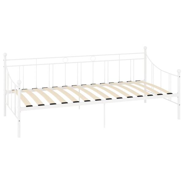 Tagesbett-Rahmen Weiß Metall 90×200 cm