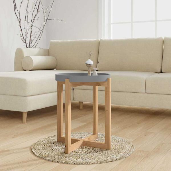 ARDEBO.de - Couchtisch Grau 41x41x48,5 cm Holzwerkstoff & Massivholz Kiefer