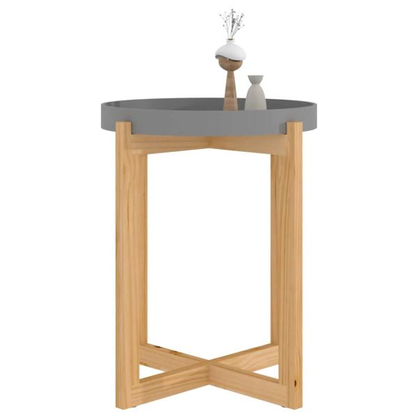 Couchtisch Grau 41x41x48,5 cm Holzwerkstoff & Massivholz Kiefer