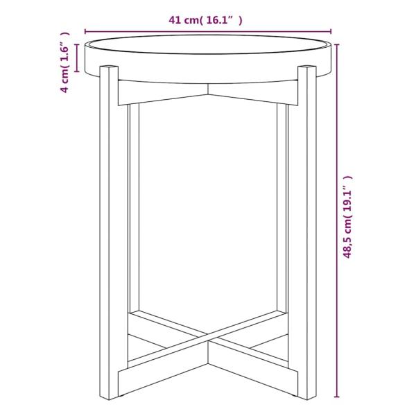 Couchtisch Grau 41x41x48,5 cm Holzwerkstoff & Massivholz Kiefer