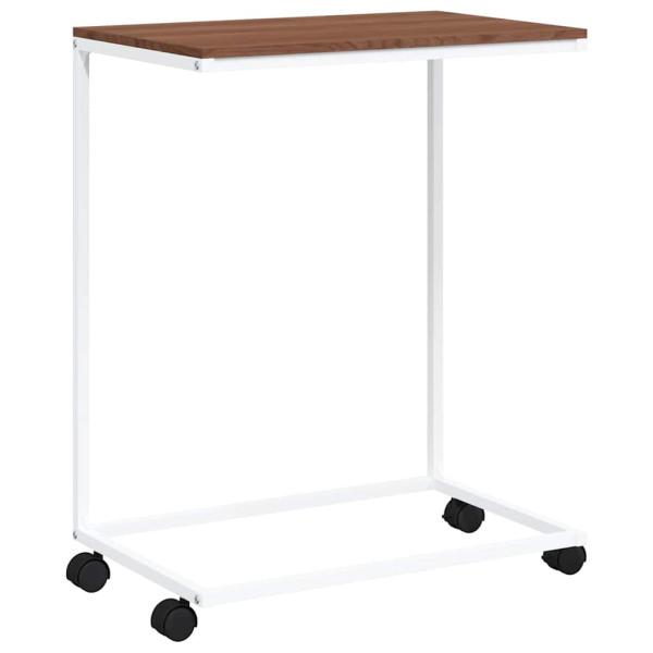 Beistelltisch mit Rollen Weiß 55x35x70 cm Holzwerkstoff
