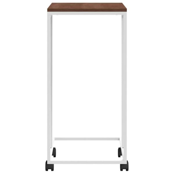 Beistelltisch mit Rollen Weiß 40x30x63,5 cm Holzwerkstoff