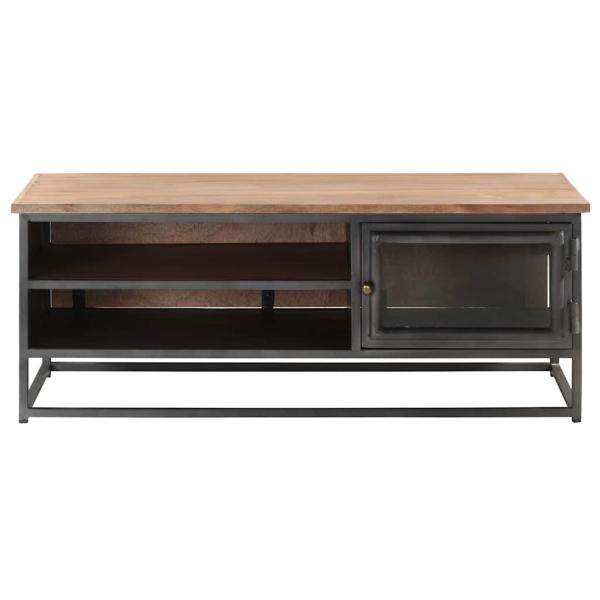 Couchtisch Grau 90x50x35 cm Massivholz Akazie