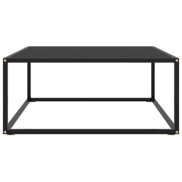 Couchtisch Schwarz mit Schwarzem Glas 80x80x35 cm