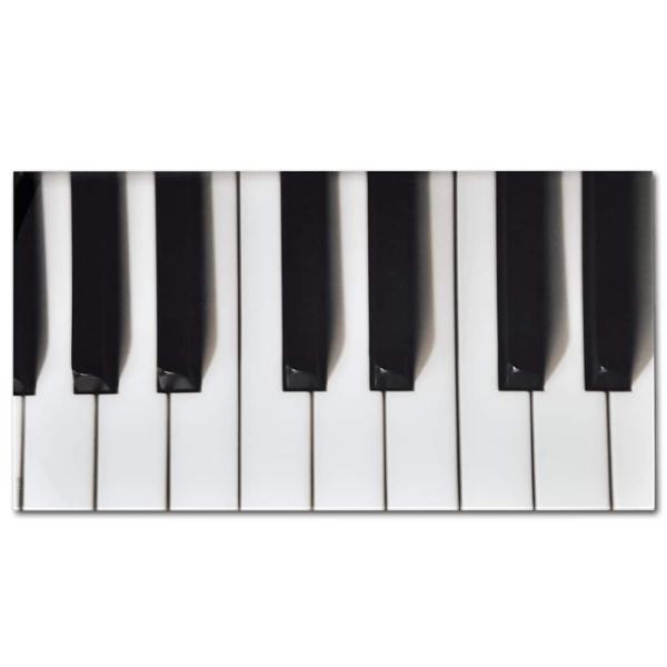 Couchtisch mit Glasplatte Klavier-Aufdruck