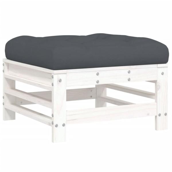 7-tlg. Garten-Lounge-Set mit Kissen Wei? Massivholz