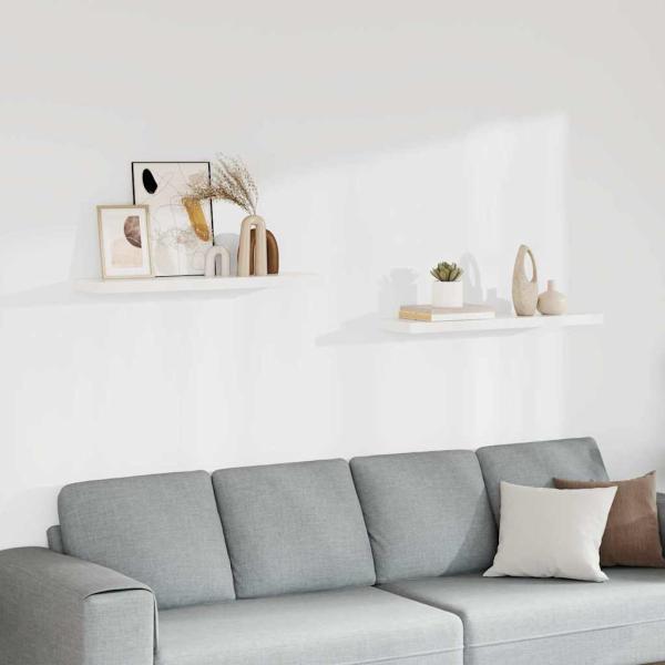 ARDEBO.de - Schweberegale 2 Stk. Wei? 90x23,5x3,8 cm MDF