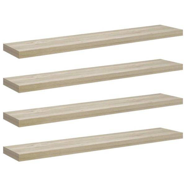 Schweberegale 4 Stk. Eichen-Optik 120x23,5x3,8 cm MDF