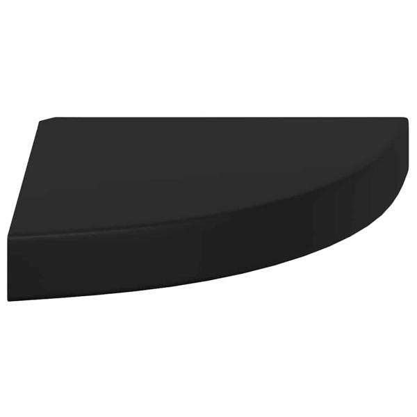 Eck-Schweberegale 4 Stk. Schwarz 25x25x3,8 cm MDF
