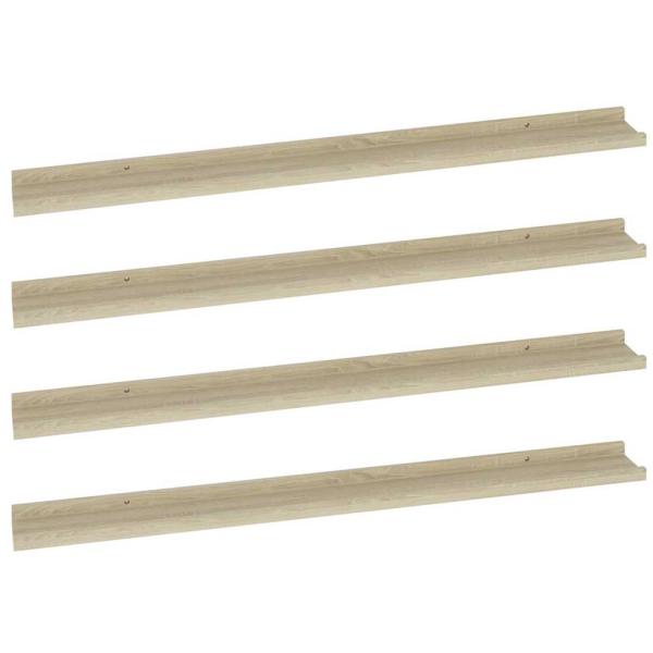 Wandregale 4 Stk. Sonoma-Eiche 100x9x3 cm