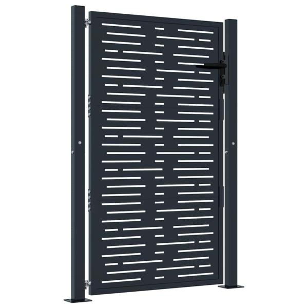 Gartentor Anthrazit 100x150 cm Stahl Quadratisches Design