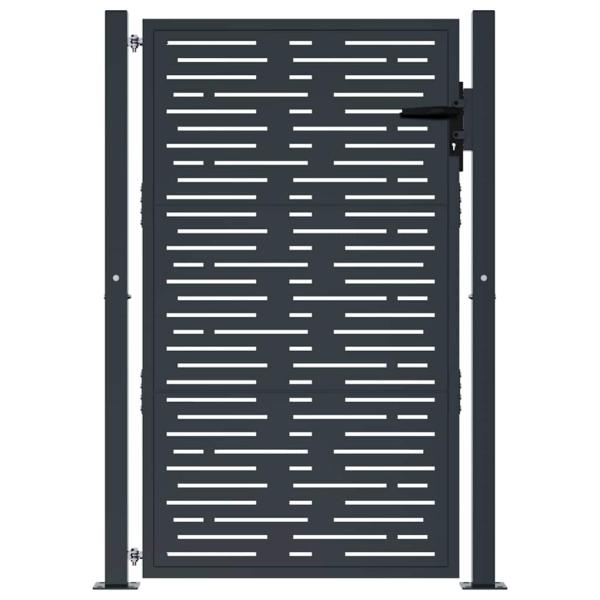 Gartentor Anthrazit 100x150 cm Stahl Quadratisches Design