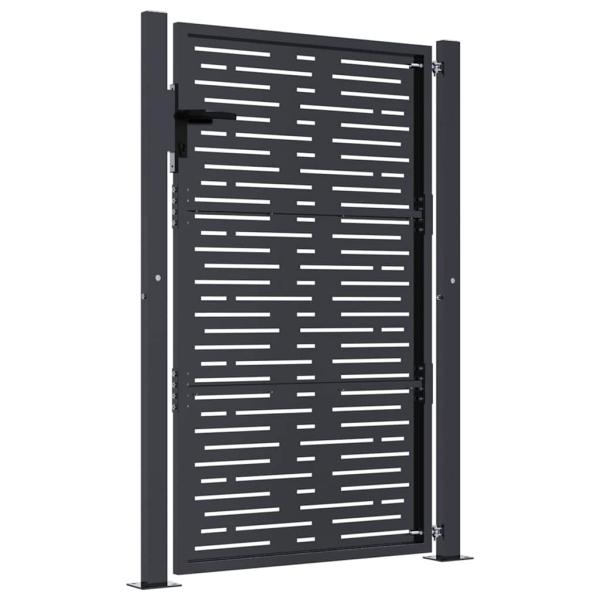 Gartentor Anthrazit 100x150 cm Stahl Quadratisches Design