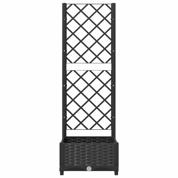 Garten-Pflanzgefäß mit Spalier Schwarz 40 x 40 x 121,5 cm PP