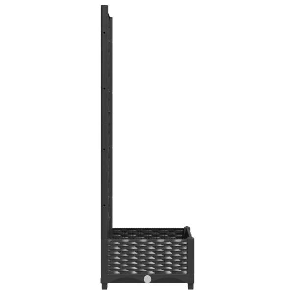 Garten-Pflanzgefäß mit Spalier Schwarz 40 x 40 x 121,5 cm PP