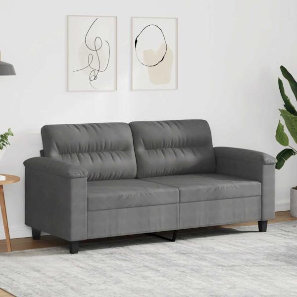 ARDEBO.de - 2-Sitzer-Sofa Dunkelgrau 140 cm Mikrofasergewebe