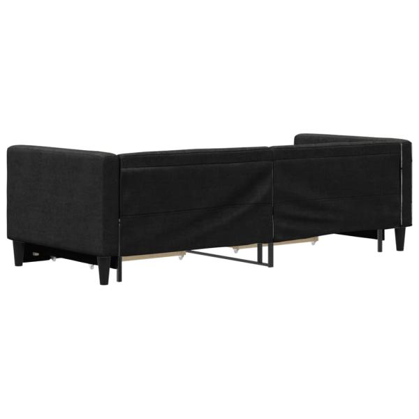 Tagesbett Ausziehbar mit Schubladen Schwarz 80x200 cm Stoff