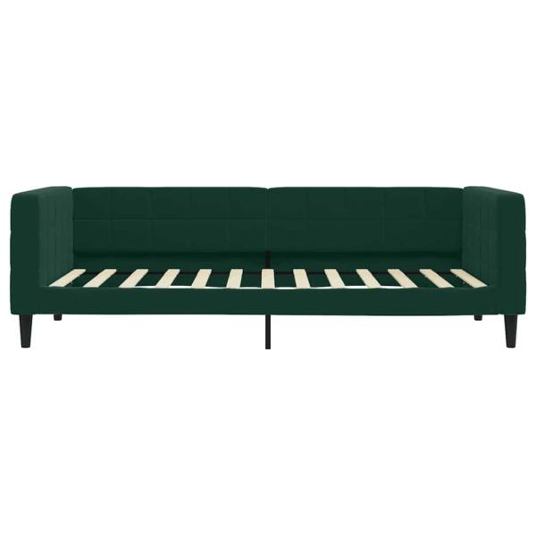 Tagesbett Ausziehbar Dunkelgrün 90x200 cm Samt