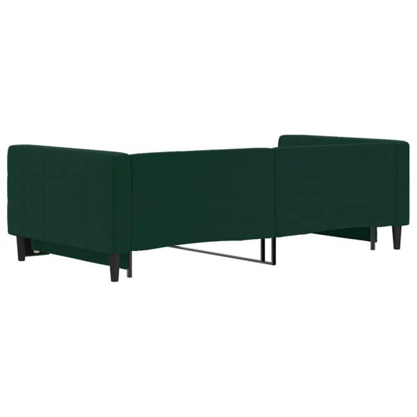 Tagesbett Ausziehbar Dunkelgrün 100x200 cm Samt