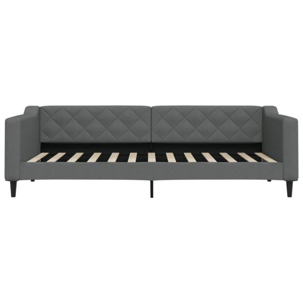Tagesbett Ausziehbar mit Schubladen Dunkelgrau 90x200 cm Stoff