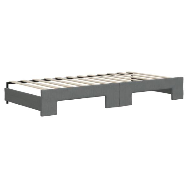 Tagesbett Ausziehbar mit Schubladen Dunkelgrau 90x200 cm Stoff