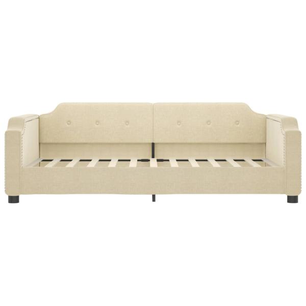 Tagesbett Ausziehbar Creme 100x200 cm Stoff