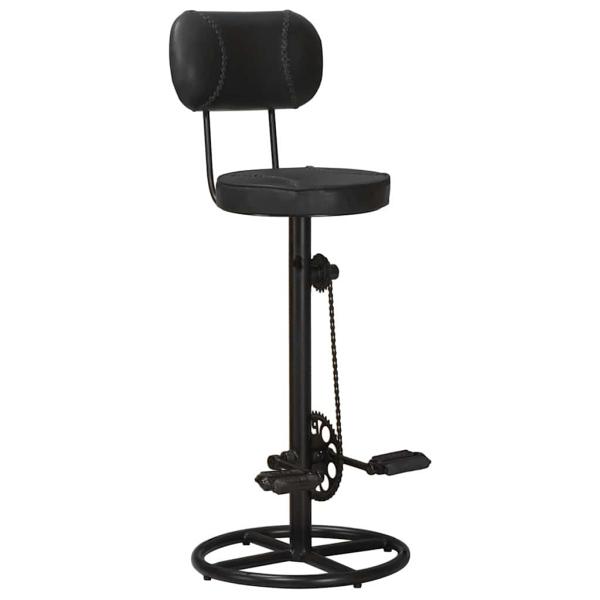 Barhocker 2 Stk. Schwarz Echtes Ziegenleder