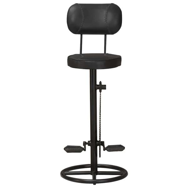 Barhocker 2 Stk. Schwarz Echtes Ziegenleder