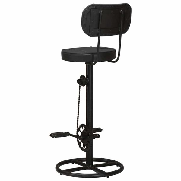 Barhocker 2 Stk. Schwarz Echtes Ziegenleder