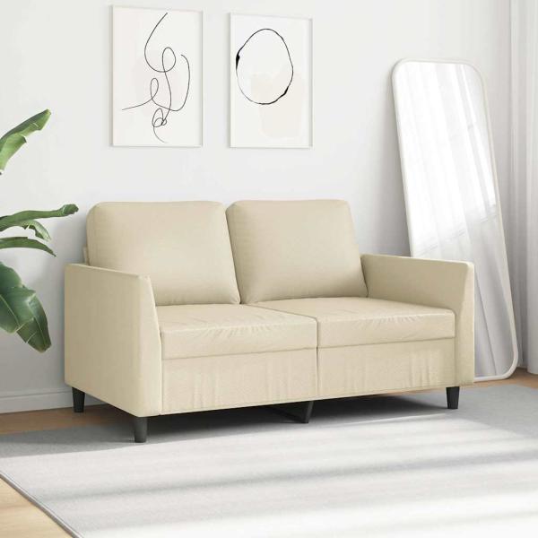 2-Sitzer-Sofa Creme 120 cm Kunstleder