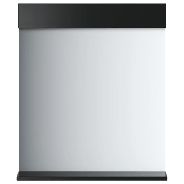 Badspiegel mit Ablage BERG Schwarz 60x12x70 cm Massivholz