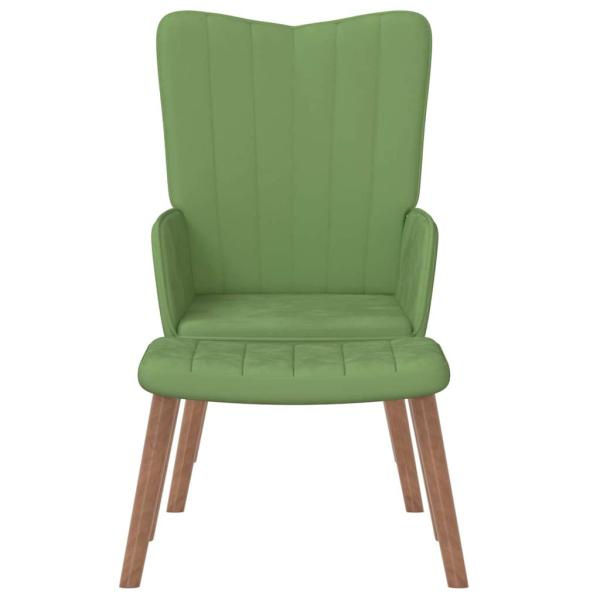 Relaxsessel mit Hocker Hellgr?n Samt