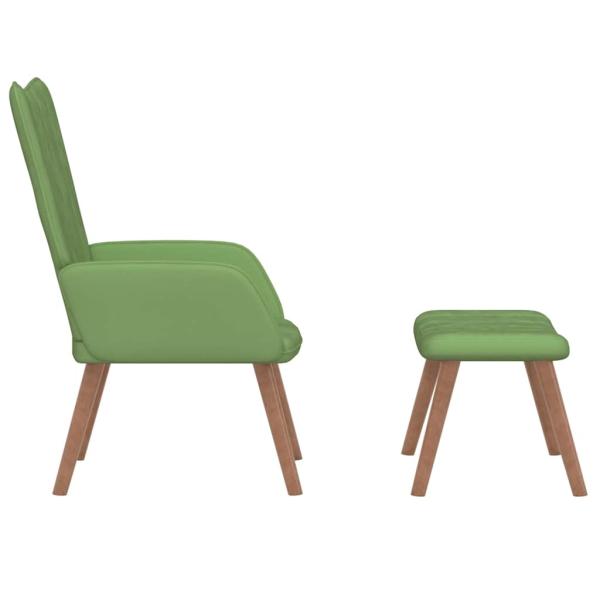 Relaxsessel mit Hocker Hellgr?n Samt