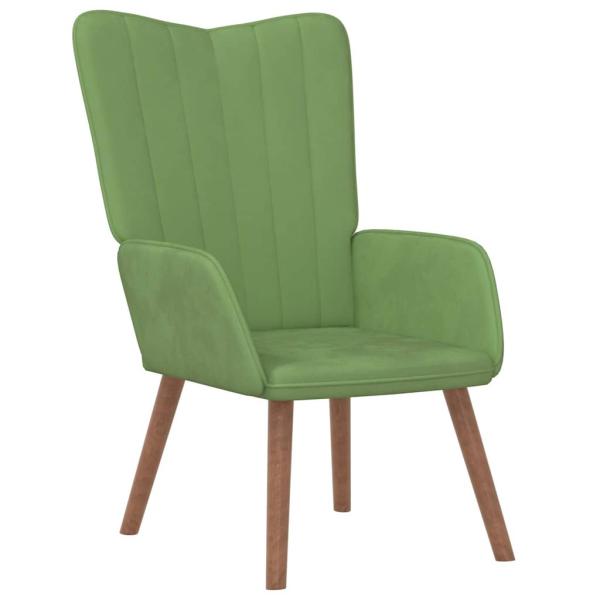 Relaxsessel mit Hocker Hellgr?n Samt