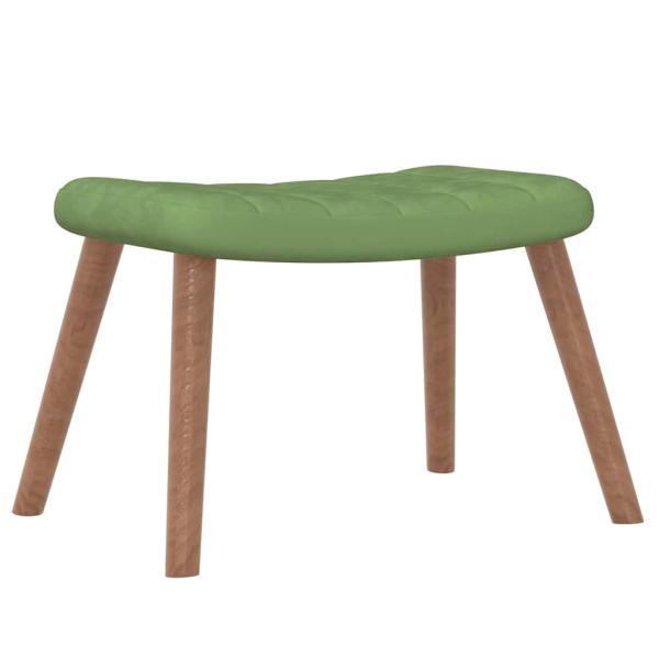 Relaxsessel mit Hocker Hellgr?n Samt