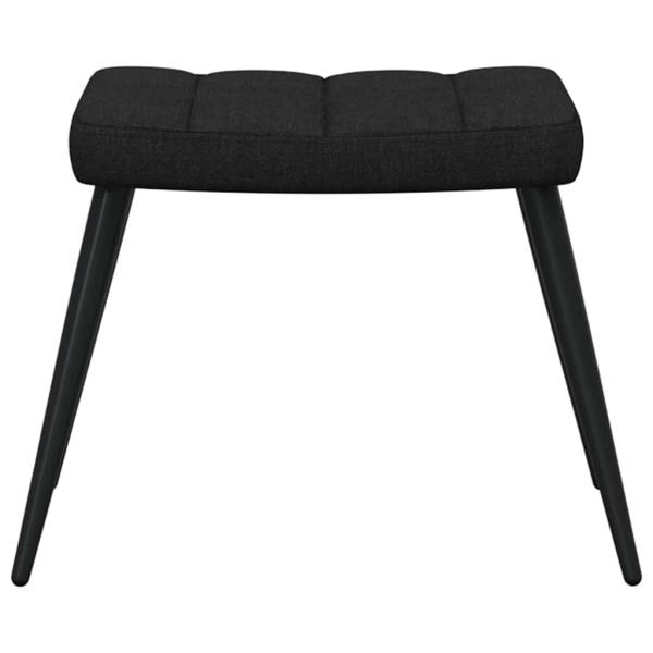 Relaxsessel mit Hocker Schwarz Stoff