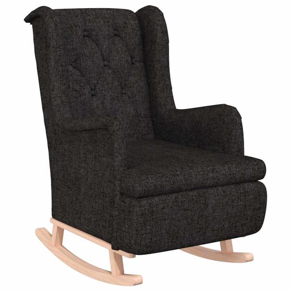 Schaukelsessel mit Kautschukholz-Beinen Schwarz Stoff